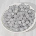 Perles rondes 8mm bleu clair semi-transparentes avec texture pierre en plat blanc - Gris (M152#)
