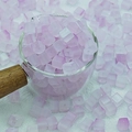 Close-up of 7mm frosted glass square beads in purple gradient for DIY jewelry making - 7mm / Light Purple