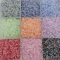 Frosted 7mm cube glass beads set for DIY jewelry making in nine assorted colors - 7mm / Random Mixed Colors