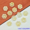 14mm translucent glass sunflower beads with gold glitter center for DIY jewelry making - Sunflower / 14mm / Light Yellow