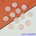 Pink sunflower glass bead 14x14x6mm for DIY jewelry making and handicraft accessory - Sunflower / 14mm / Pink