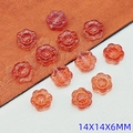 Perles fleurs de tournesol orange 14mm pour création de bijoux DIY et bracelets fleurs - Rouge