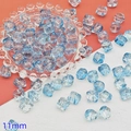 11mm light blue glass bead with gold foil flecks for DIY jewelry making and crafts - Ink Blue Lion Dance