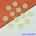 Perles de tournesol en verre vert clair 14mm pour création de bijoux et bracelets - Vert clair