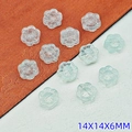 Perles tournesol en verre bleu clair 14x14x6mm avec trou pour création de bijoux - Rose bonbon