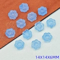 Perles tournesol en verre translucide bleu clair 14mm pour création de bijoux DIY - Bleu lac