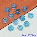 Perles tournesol bleues en verre 14mm pour bracelets DIY et bijoux artisanaux - Bleu Paon