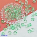 Green 11mm translucent cubic beads with gold foil for DIY jewelry making - Green Lion Dance