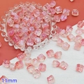 Pink gradient 11mm glass bead with embossed lion pattern for handmade DIY jewelry - Light Pink Lion Dance