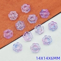 Perles de tournesol irisées violettes de 14mm avec finition brillante pour bijoux DIY - Bleu Violet