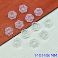 Perles tournesol 14mm pour bijoux DIY, texture en verre violet clair et transparent - Blanc Fantôme
