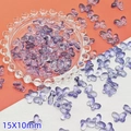 Γυάλινες χάντρες πεταλούδα 15x10mm με μοβ ντεγκραντέ για χειροποίητα κοσμήματα - 15x10mm / Μωβ Πεταλούδα (L152#)