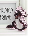 Pink and purple mermaid tail sequin keychain pendant with silver metal chain - Mermaid (Light Pink)