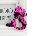 Pink and purple sequin mermaid keychain pendant with reflective glitter finish for bags - Mermaid (Rose Red)