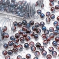 Detail of 10mm galaxy crackle glass beads with nebula texture for DIY jewelry making - Silver Wire Crackle Style (H282) / 10mm / Violet Blue