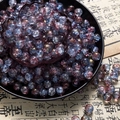Macro detail of 10mm blue and pink cracked glass beads for DIY jewelry making - Two-Tone Crackle Style (H210) / 8mm / Cardamom Blue