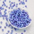 Macro view of 10mm cracked glass beads in blue and purple gradient for DIY jewelry making - Blue Black (H8)