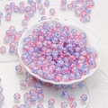 Detail of 10mm blue and pink crackle glass beads for DIY jewelry making in a shell dish - Blue Pink (H16)