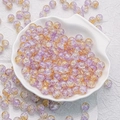 Detail of 10mm cracked glass beads in purple and orange for DIY jewelry making - Purple Clay Style(H28)