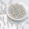 Macro detail of 10mm light blue and amber cracked glass beads for DIY jewelry - Blue Gold Style(H30)