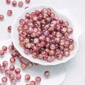 Detailed view of 10mm pink floral crackle glass beads for DIY jewelry making - Red Moon Style(H36)