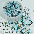 DIY glass seed beads and tube beads set in cool blue and green tones for jewelry - Emerald Blue (M764)