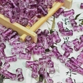 Perles cylindriques en résine violette avec motif marbré pour bijoux faits main - Lavis à l'Encre Bambou Violet (J225# 6x12mm)