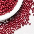 Dunkelrote Zinnober Perlen mit poliertem Glanz für DIY Schmuck Armbandherstellung - 6mm Runde Perle (E60)