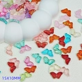 Gekleurde 15x10mm transparante vlinderkralen voor doe-het-zelf sieraden en haar - 15x10mm / Willekeurig Gemengde Kleuren