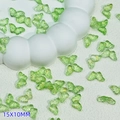 Green butterfly glass beads 15x10mm with glitter for DIY jewelry making - 15x10mm / Light Green