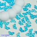 Translucent lake blue butterfly beads 15x10mm for DIY jewelry making and crafts - 15x10mm / Lake Blue