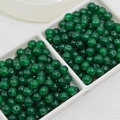 Deep green semi-transparent 8mm round jade-like glass beads for DIY jewelry making - Imitation Chalcedony Round Bead (E9#) / 8mm / Emerald Green