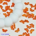 Amber translucent butterfly charms for DIY jewelry 15x10mm acrylic beads craft material - 15x10mm / Orange