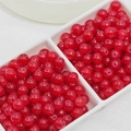 Vibrant 8mm red translucent round beads for jewelry making and DIY bracelet accessories - Imitation Chalcedony Round Bead (E6#) / 8mm / Red