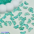 Translucent mint green butterfly beads 15x10mm for DIY jewelry making and hair accessories - 15x10mm / Light Blue