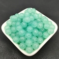 DIY jewelry beads in mint green translucent glass with central perforation, 8mm-10mm size - 8mm / Cyan Blue