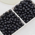 8mm glossy black imitation jade round beads with center hole for DIY jewelry making - Imitation Chalcedony Round Bead (E2#) / 8mm / Black