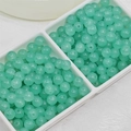 8mm translucent green jade-like beads for DIY bracelet jewelry making in a white tray - Imitation Chalcedony Round Bead (E13#) / 8mm / Cyan Blue