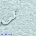 Cuentas de gota de vidrio azul translúcido 8x14mm con agujero para joyería DIY - 8x14x5mm / Blanco