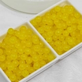 Polished 8mm translucent yellow round loose beads in a storage tray for DIY jewelry - Imitation Chalcedony Round Bead (E17#) / 8mm / Lemon Yellow