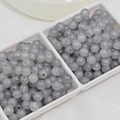 Translucent grey 8mm beads for DIY jewelry making displayed on a white tray - Imitation Chalcedony Round Bead (E19#) / 8mm / Gray