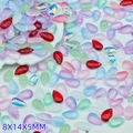 Colorful 8x14mm teardrop glass beads in blue and purple for DIY jewelry making - Random Mixed Colors