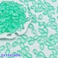 Colgante gota de vidrio verde menta 8x14mm para creación de joyas y manualidades - 8x14x5mm / Azul cian
