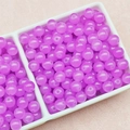 Polished 8mm purple translucent glass beads for DIY jewelry and bracelet making - Imitation Chalcedony Round Bead (E26#) / 8mm / Light Purple