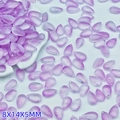 8x14mm light purple waterdrop glass beads with matte finish for DIY jewelry making - Purple