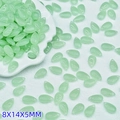 Light green teardrop glass beads 8x14mm for DIY jewelry making and craft projects - Light Green