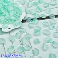 Mint green frosted shell charms 16x18x6mm for DIY handmade jewelry crafting - Scallop Style (L327) / 16x18x6mm / Light Green