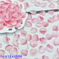 DIY shell charm in gradient pink resin, size 16x18x6mm for jewelry making - Scallop Style (L322) / 16x18x6mm / Roseate