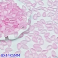 Pink teardrop glass beads 8x14mm with pre-drilled holes for DIY jewelry making - Light Pink