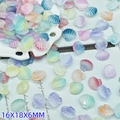 Colorful gradient shell beads in macaron colors 16x18x6mm for DIY jewelry making - Random Mixed Colors